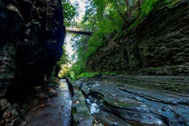 Suspension Bridge above Watkins Glen Gorge