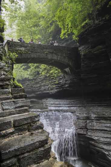 The Glen and Bridge on a misty day.