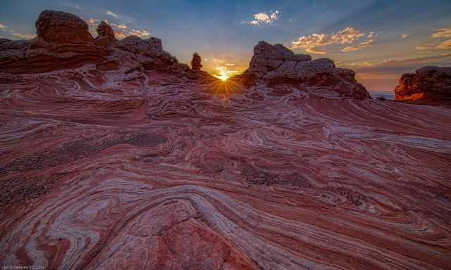 Breathtaking sunset in the White Pocket