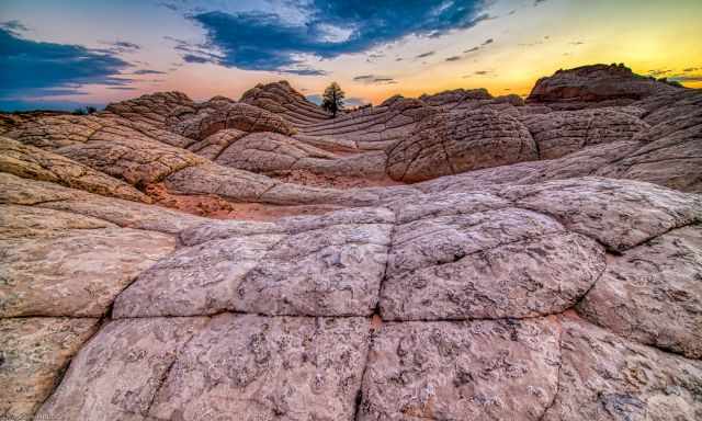 The White Pocket in grey and white at sunset