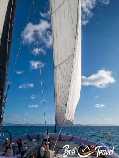 The catamaran sailing boat.