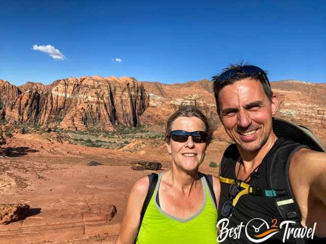 We both in the morning at Snow Canyon State Park