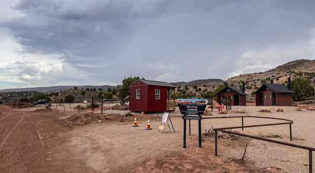 The Wire Pass parking for different hikes in Paria.