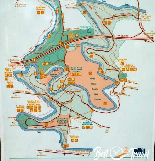 Yarra Bend Park and Colf Course Map