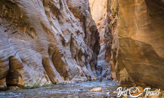 The Narrows with ankle deep water 