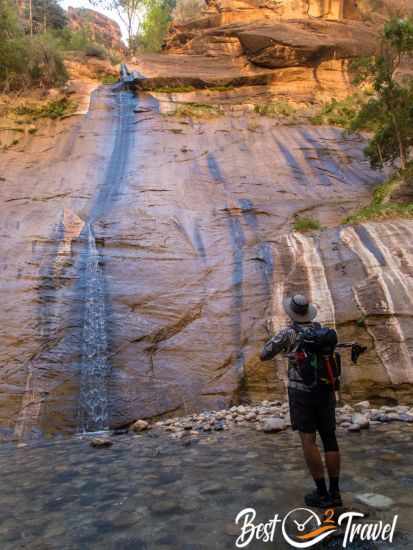 The first waterfall in the Narrows