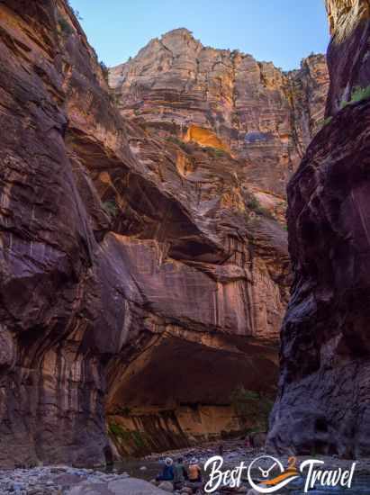 The walls of the Narrows are the highest after the 200° Waterfall