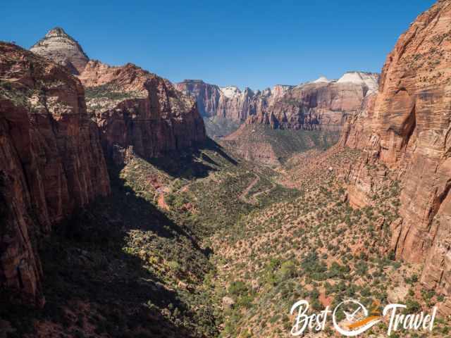 The Zion Canyon view from the Canyon Overlook