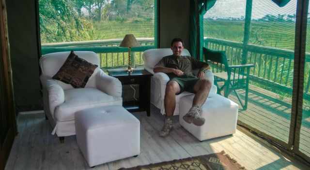 Safari Tent with mosquito net in the Okavango - Malaria protection