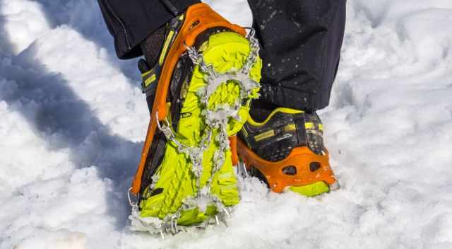 crampons on snow