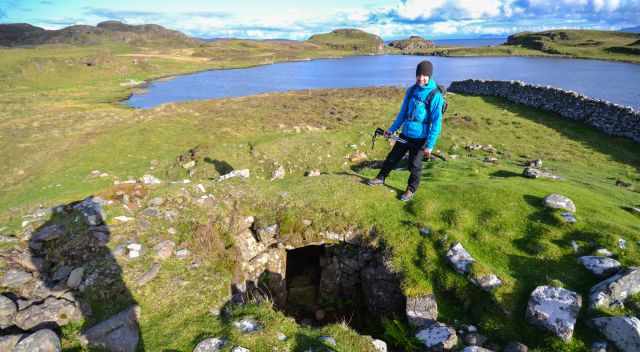 Hiker on the Rubh' an Dunain Trail