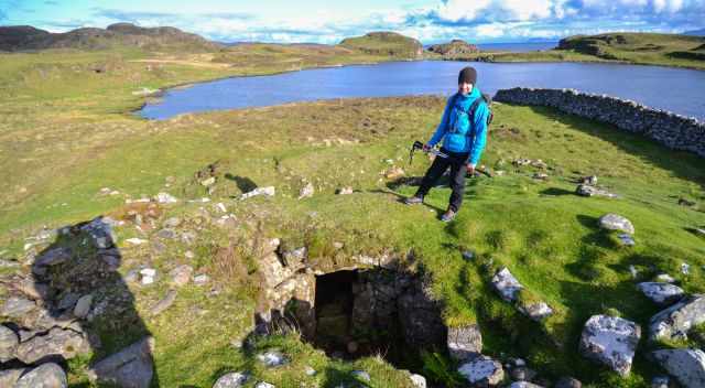 Hiker on the Rubh' an Dunain Trail